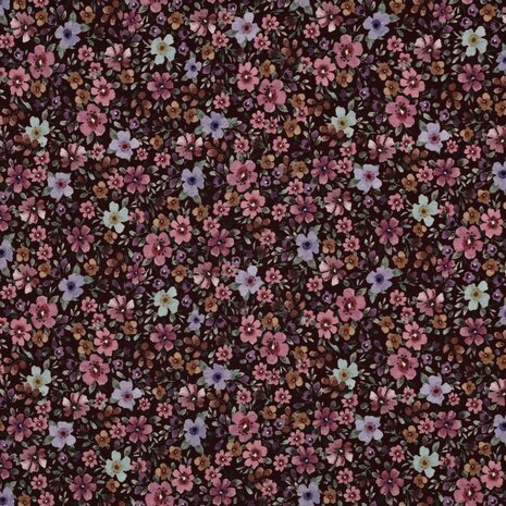 cotton jersey burgundy digital flowers poppy 07095.021
