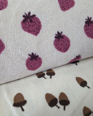 teddy jacquard strawberries and acorns