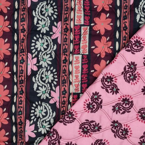 gestepte stof aubergine poppy 07831.003