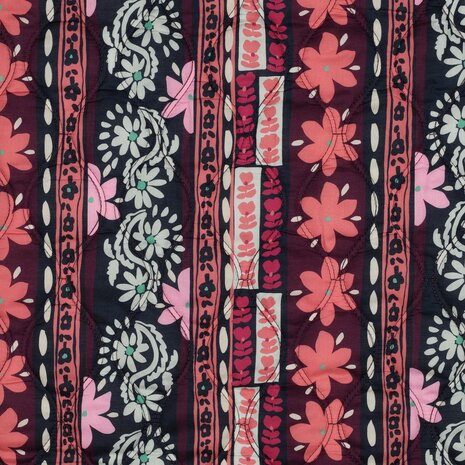 gestepte stof aubergine poppy 07831.003