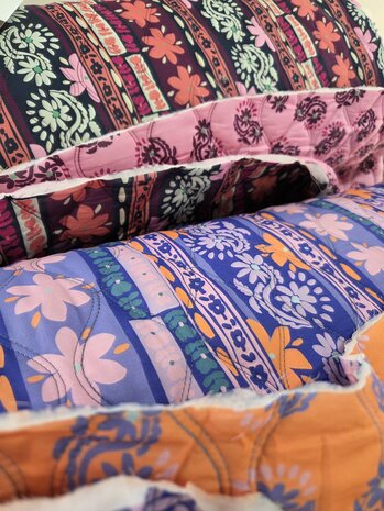 gevoerde katoen bloemen dubbelzijdig - kickenstoffen