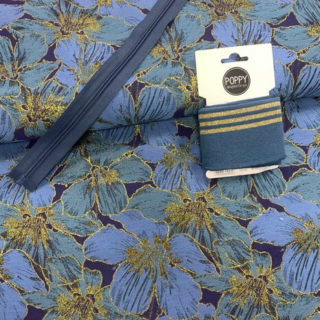 jacquard bomberjas stof met bijpassende fournituren - kickenstoffen