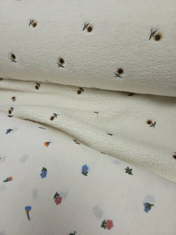 sunflowers teddy met broderie hydrofiel als voering  poppy 04747.001