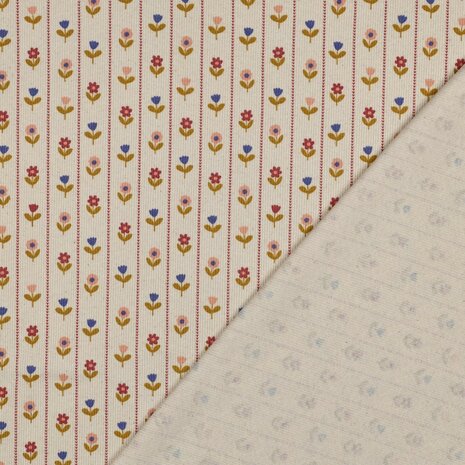 rib jersey flowers poppy 07247.003_biologische katoen rib