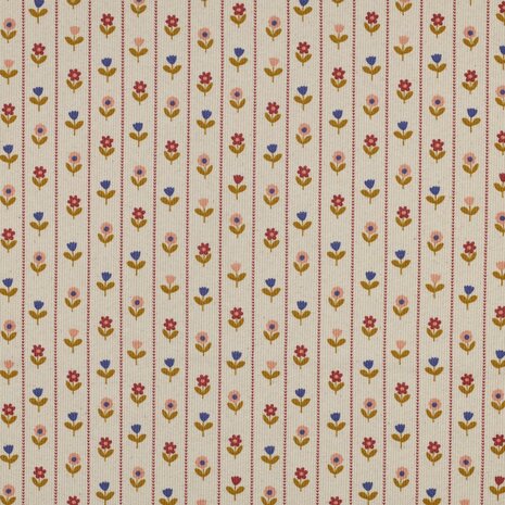 rib jersey flowers poppy 07247.003_biologische katoen rib