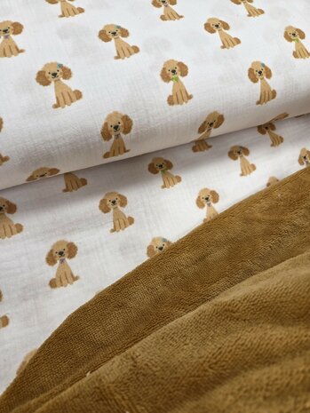 doodle dogs met camel bamboe katoen fleece