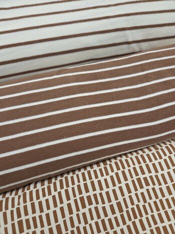 camel bruintinten poppy jersey stoffen bij kickenstoffen