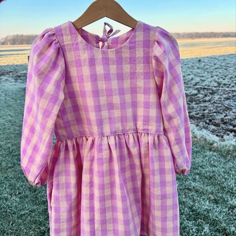 celeste jurk iris may - poppy ruiten katoen - door lazydaisysewing