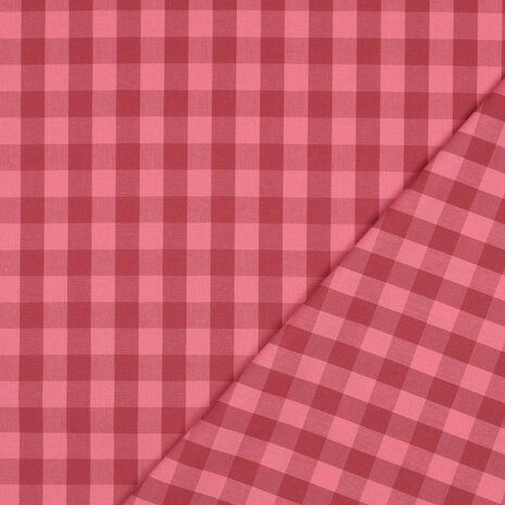 03511.006 cotton yarn dyed checks poppy