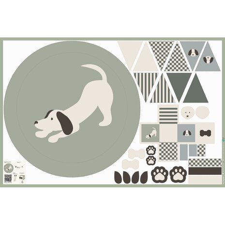 06802.001 fine poplin digital playmat pane dog