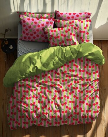 voorbeeld dekbed set Kersen poplin katoen Poppy van KicKenStoffen 05175