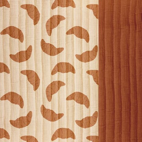 dubbelzijdige croissantjes gevoerde katoen Swessie - KicKenStoffen 110758