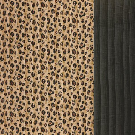 dubbelzijdige panterprint gevoerde katoen Swessie - KicKenStoffen 110756