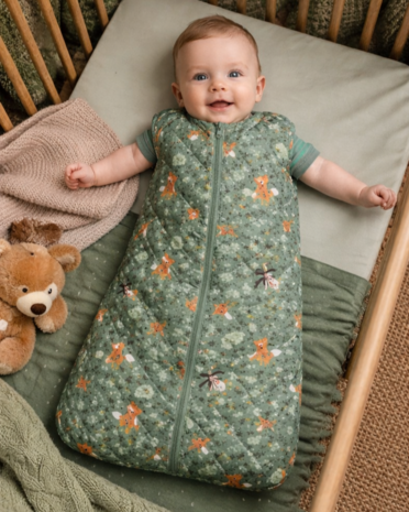 voorbeeld AI dubbelzijdige bosdieren gevoerde katoen Swessie - KicKenStoffen