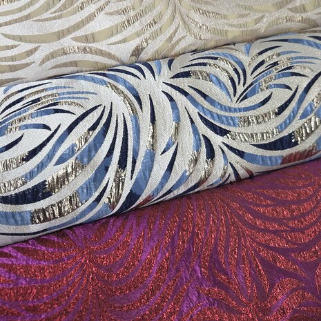 jacquard bomberjas stof qjutie - kickenstoffen Q11850-852 bladeren strepen