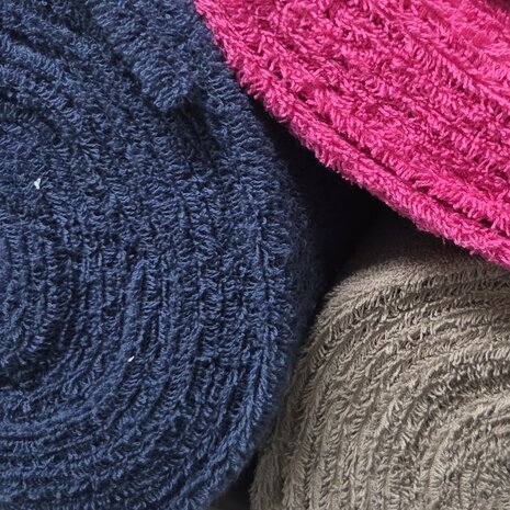 dikke badstof fuchsia - jeans - beige