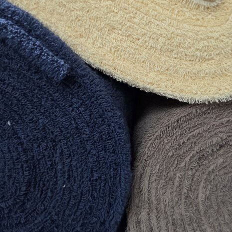 dikke badstof vanille geel - jeans - beige