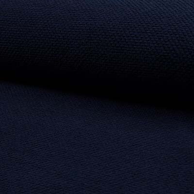 blauw Boucl&eacute; Wafelstof KicKenStoffen marine blauw