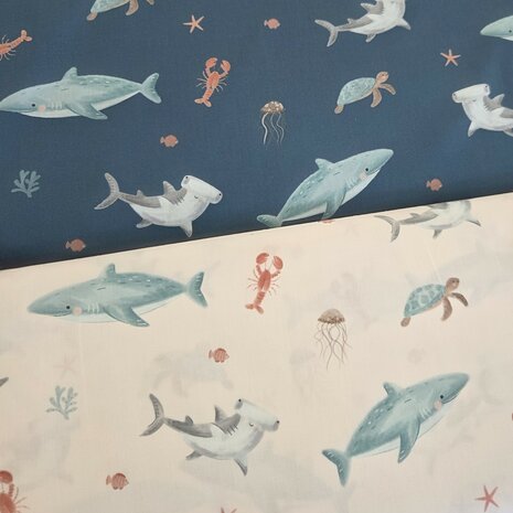 sea life fine poplin 06949 poppy - kickenstoffen