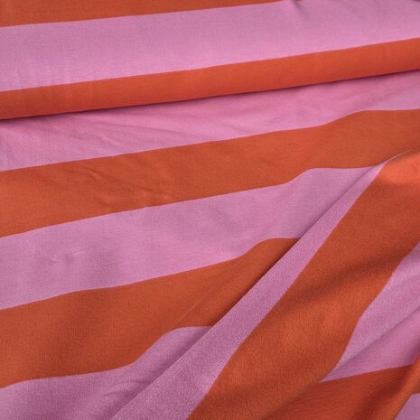 binnenkant zichtbaar joggingstof met strepen - Engineered YD Stripe K47115-170 kickenstoffen