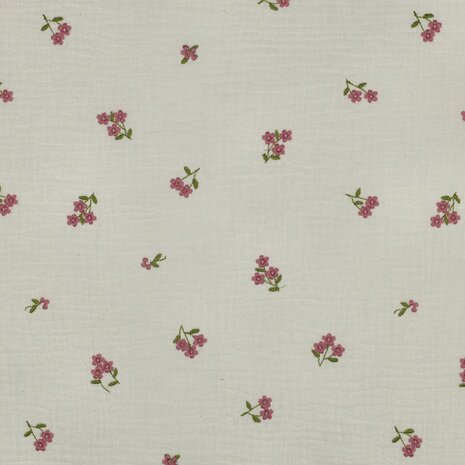 double gauze embroidery flowers 04533.062 Poppy