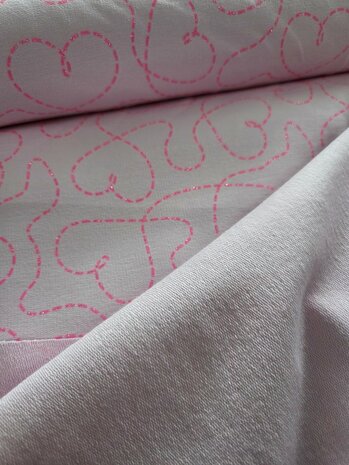 binnenkant hartjes neon french terry kickenstoffen