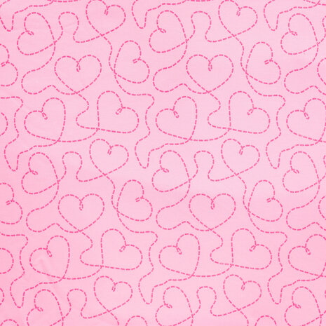 jogging met harten neon glitter roze K24009-120