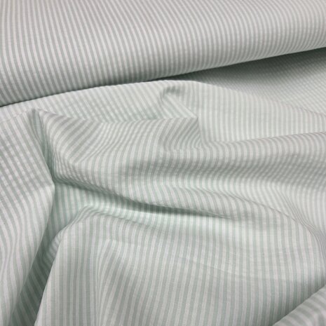 seeersucker mint groen streepjes