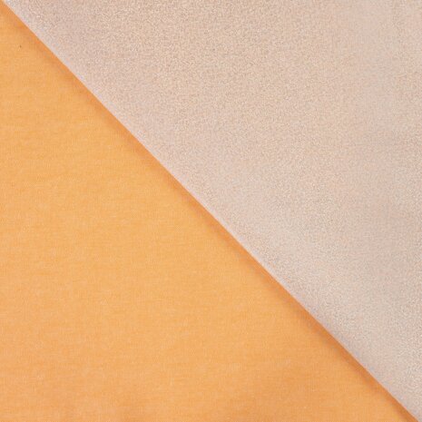 voor en achterkant glans denim oranje
