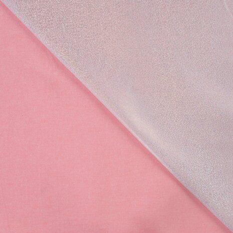 voor en achterkant glans denim roze