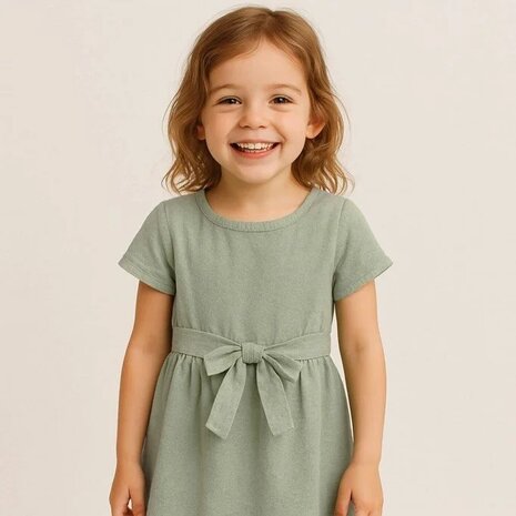 voorbeeld jurkje Ai - Washed-Cotton-Fabric-Dusty-green-beebsstofjes
