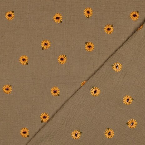 hydrofiele katoen met zonnebloemen Poppyfabrics 07837.002