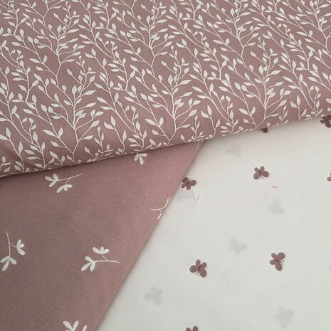 mauve combinatie set - kickenstoffen