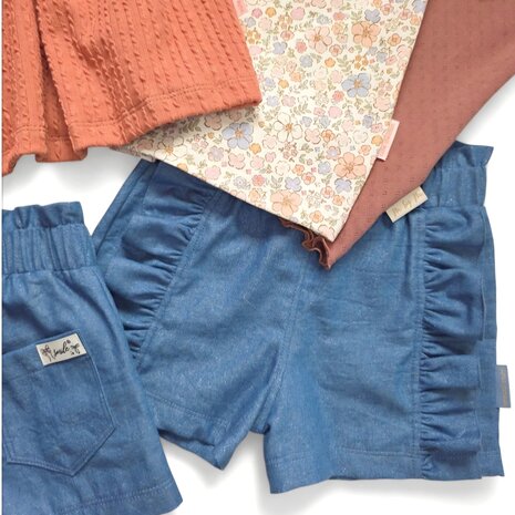 tin tin short iris may patterns - gemaakt door mbym.sewing - glitter denim KicKenStoffen