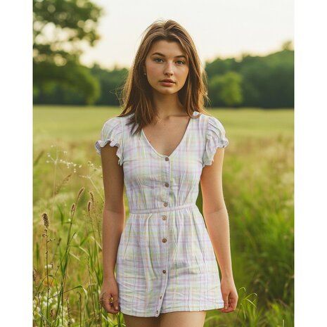 seersucker ruit pastel kleuren Poppy -KicKenStoffen