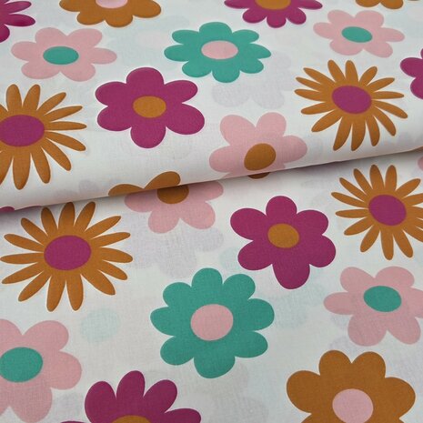 daisyflower katoen Jursie van KicKenStoffen