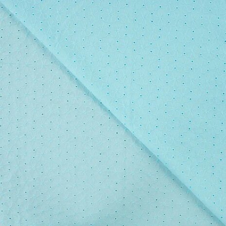 broderie met schulprand fris blauw - kickenstoffen k48023-931