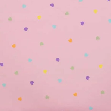 roze met fel gekleurde hartjes tricot - qjutiekids k10362-130