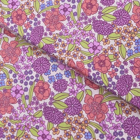 Swessie stoffen kickenstoffen felle bloemen katoen