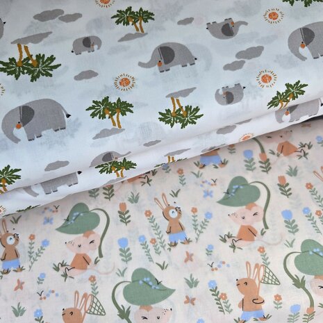 Swessie stoffen kickenstoffen DIEREN KATOEN