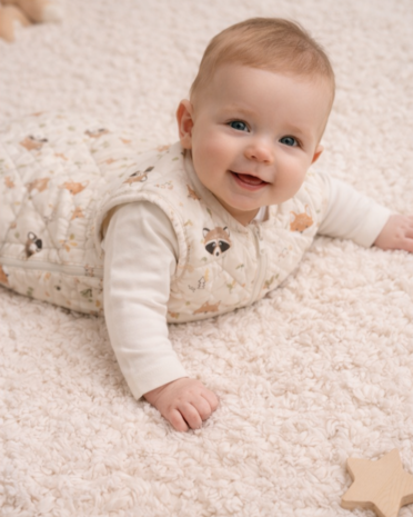 voorbeeld AI andere dubbelzijdige bos dieren gevoerde katoen Swessie - KicKenStoffen