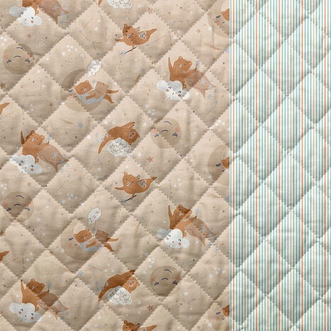 dubbelzijdige beren gevoerde katoen Swessie - KicKenStoffen 113909