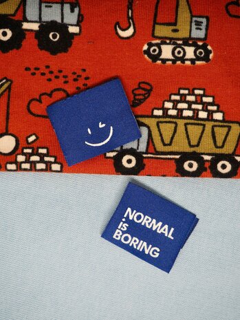 Label 'Normal is boring blauw' - SewNique