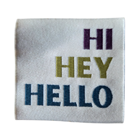 Label Hi hey hello