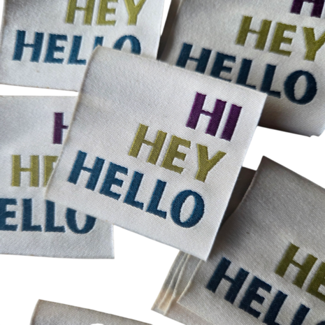 Label Hi hey hello