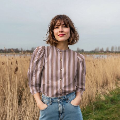 blouse van een andere kleur strepen katoen uit deze serie