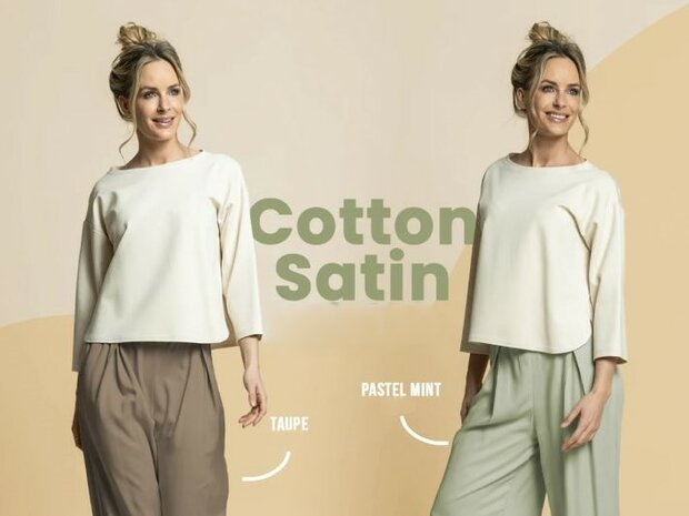 cotton satin sfeerfoto dames kleding kickenstoffen