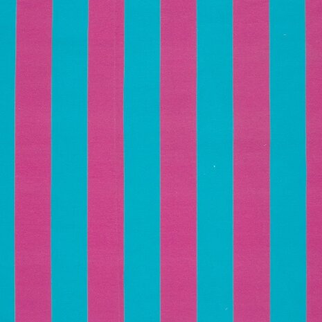 French terry brede strepen roze en aqua blauw &ndash; FVJ collectie