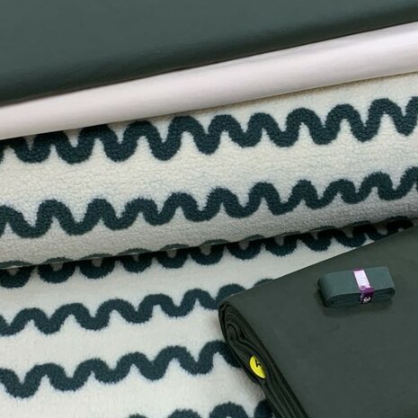 waves teddy army met bijpassend biasband boordstof en  tricot voering