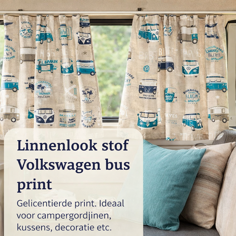 Volkswagen bus print in camper van